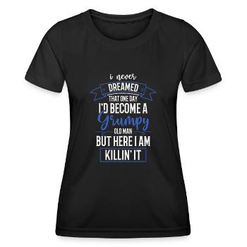 Drôle Grumpy Old Man Killin 'it Grandpa Grandpa Grandpa - T-shirt sport Femme - noir - Devant - AI Model Female 172 light (172cm)