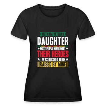 Fière fille d’un vétéran du Vietnam - T-shirt sport Femme - noir - Devant - AI Model Female 172 light (172cm)