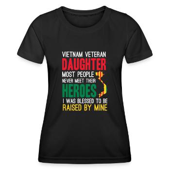 Fière fille d’un vétéran du Vietnam - T-shirt sport Femme - noir - Devant - AI Model Female 172 light (172cm)