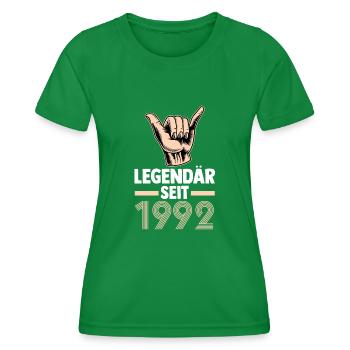 Jahrgang 1992 31 Jahre Geburtstag - Frauen Funktions-T-Shirt - Kelly Green - Vorne - AI Model Female 172 dark (172cm)
