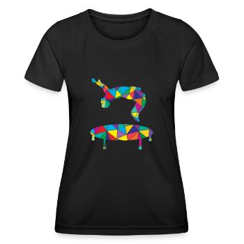 Trampoline Polygon - T-shirt sport Femme - noir - Devant - AI Model Female 172 light (172cm)