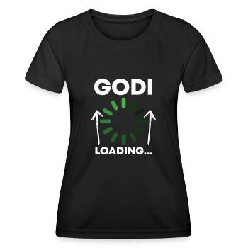 Godi Loading... Taufgodi Fragen - Frauen Funktions-T-Shirt - Schwarz - Vorne - AI Model Female 172 light (172cm)