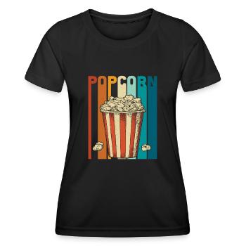 Popcorn - Frauen Funktions-T-Shirt - Schwarz - Vorne - AI Model Female 172 light (172cm)