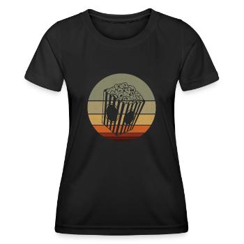 Popcorn - Frauen Funktions-T-Shirt - Schwarz - Vorne - AI Model Female 172 light (172cm)