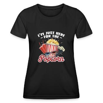 Popcorn - Frauen Funktions-T-Shirt - Schwarz - Vorne - AI Model Female 172 light (172cm)