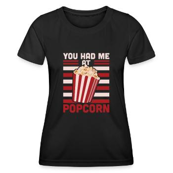 Popcorn - Frauen Funktions-T-Shirt - Schwarz - Vorne - AI Model Female 172 light (172cm)