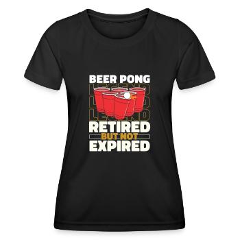 Beerpong Bier Ball Flunky Ball Im Ruhestand - Frauen Funktions-T-Shirt - Schwarz - Vorne - AI Model Female 172 light (172cm)