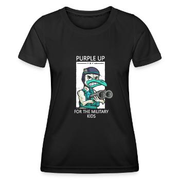 Purple Up Military Strong Child Kids Support - Women's Functional T-Shirt - black - Front - AI Model Female 172 light (172cm)