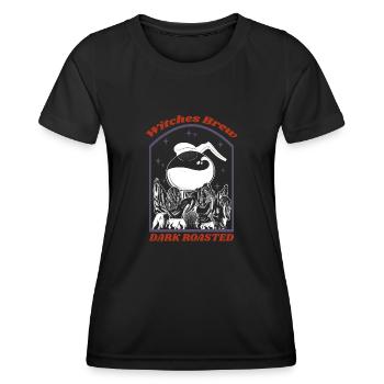 Witches Brew Dark Roasted Coffee Sarcasm Quote - Women's Functional T-Shirt - black - Front - AI Model Female 172 light (172cm)
