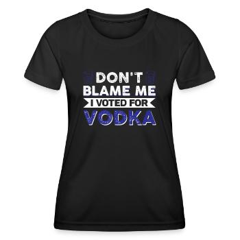 Ne me blâmez pas, j’ai voté pour la vodka - T-shirt sport Femme - noir - Devant - AI Model Female 172 light (172cm)
