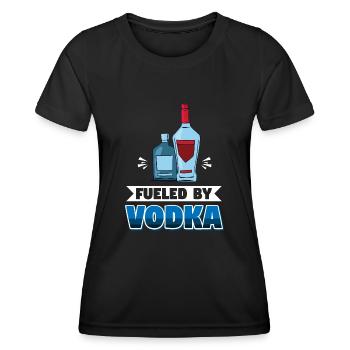 Alimenté par la vodka - T-shirt sport Femme - noir - Devant - AI Model Female 172 light (172cm)