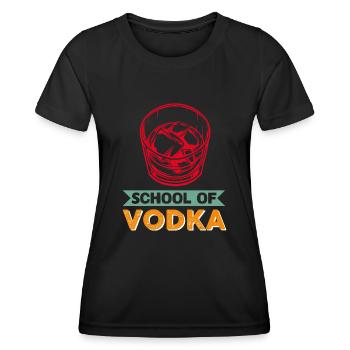 École de vodka - T-shirt sport Femme - noir - Devant - AI Model Female 172 light (172cm)