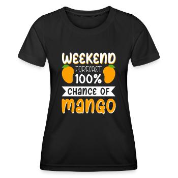 Wochenendprognose - 100% Chance auf Mango - Frauen Funktions-T-Shirt - Schwarz - Vorne - AI Model Female 172 light (172cm)