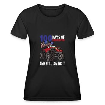 100 Days Of Kindergarten Mosnter Trucks - Women's Functional T-Shirt - black - Front - AI Model Female 172 light (172cm)