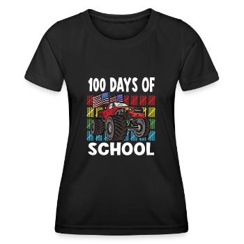 100 Days Of Kindergarten Mosnter Trucks - Women's Functional T-Shirt - black - Front - AI Model Female 172 light (172cm)