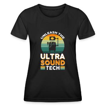 Entfesseln Sie die Ultraschalltechnologie - Frauen Funktions-T-Shirt - Schwarz - Vorne - AI Model Female 172 light (172cm)