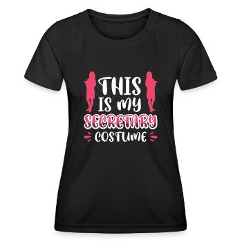 Voici mon costume de secrétaire - T-shirt sport Femme - noir - Devant - AI Model Female 172 light (172cm)