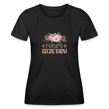 Futur secrétaire - T-shirt sport Femme - noir - Devant - AI Model Female 172 light (172cm)