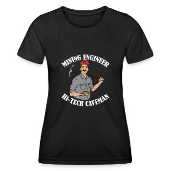 Ingénieur Hommes des cavernes Ingénieur minier - T-shirt sport Femme - noir - Devant - AI Model Female 172 light (172cm)