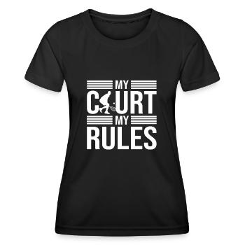 Funny Tennis Qoute Art For Tennis Fan Player Lover - Frauen Funktions-T-Shirt - Schwarz - Vorne - AI Model Female 172 light (172cm)