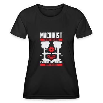 Drôle de machiniste Cadeau d’opérateur de machine - T-shirt sport Femme - noir - Devant - AI Model Female 172 light (172cm)