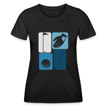 Golf Golf Balle Golf Club Golfeur - T-shirt sport Femme - noir - Devant - AI Model Female 172 light (172cm)