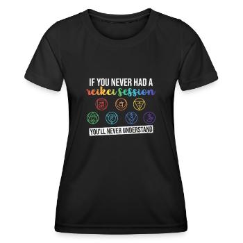 Reiki - Frauen Funktions-T-Shirt - Schwarz - Vorne - AI Model Female 172 light (172cm)