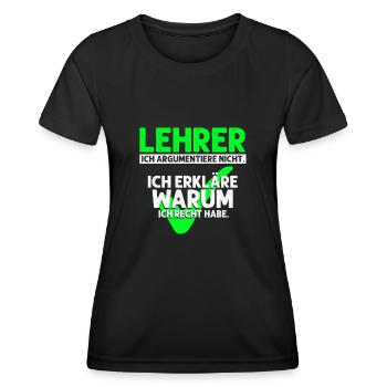 Lehrerin Lehrkraft Prüfung Klassenarbeit Beruf - Frauen Funktions-T-Shirt - Schwarz - Vorne - AI Model Female 172 light (172cm)