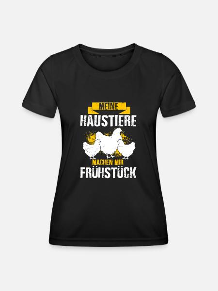 Hühner Landwirt Bauer Traktor Agrar Geschenk Hühne - Frauen Funktions-T-Shirt - Schwarz