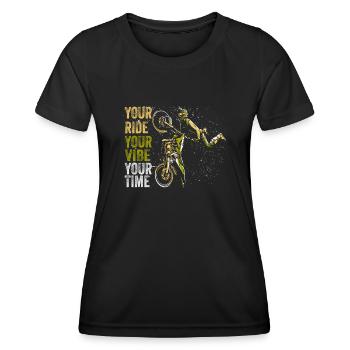 Your Ride Your Vibe Your Time Motocross - Frauen Funktions-T-Shirt - Schwarz - Vorne - AI Model Female 172 light (172cm)