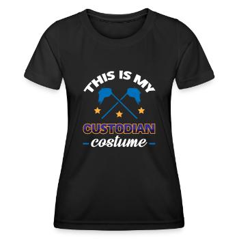 Ceci est mon costume de gardien - T-shirt sport Femme - noir - Devant - AI Model Female 172 light (172cm)
