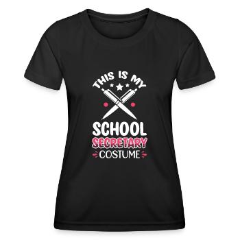Voici mon costume de secrétaire d’école - T-shirt sport Femme - noir - Devant - AI Model Female 172 light (172cm)