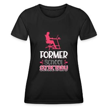 Ancienne secrétaire d’école - T-shirt sport Femme - noir - Devant - AI Model Female 172 light (172cm)