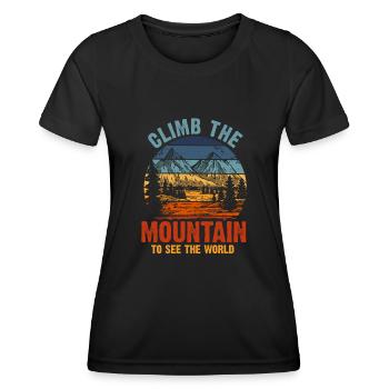Escaladez la montagne pour voir le monde - T-shirt sport Femme - noir - Devant - AI Model Female 172 light (172cm)