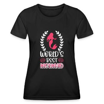 La meilleure sirène du monde - T-shirt sport Femme - noir - Devant - AI Model Female 172 light (172cm)