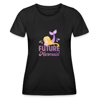 Futur Sirène - T-shirt sport Femme - noir - Devant - AI Model Female 172 light (172cm)