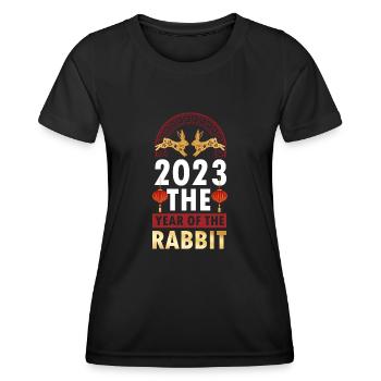 2023 The year of the rabbit Chinese Zodiac - Women's Functional T-Shirt - black - Front - AI Model Female 172 light (172cm)
