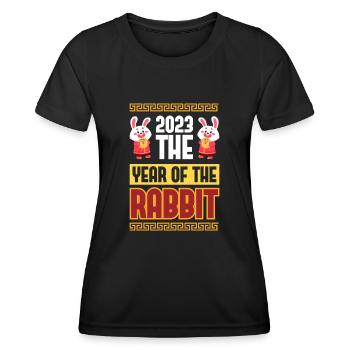 2023 The year of the rabbit Chinese Zodiac - Women's Functional T-Shirt - black - Front - AI Model Female 172 light (172cm)