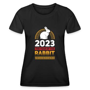 2023 The year of the rabbit Chinese Zodiac - Women's Functional T-Shirt - black - Front - AI Model Female 172 light (172cm)