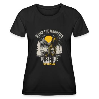 Escaladez la montagne pour voir le monde - T-shirt sport Femme - noir - Devant - AI Model Female 172 light (172cm)