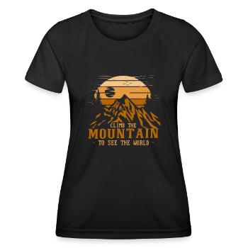 Grimpez la montagne pour voir le monde - T-shirt sport Femme - noir - Devant - AI Model Female 172 light (172cm)