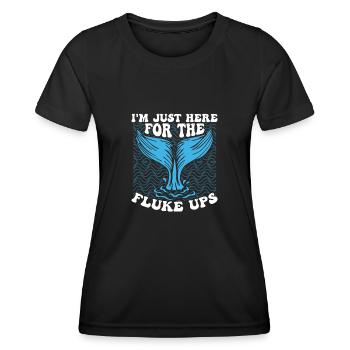 Whale Watching Fluke Ups Funny Marine Mammal - Women's Functional T-Shirt - black - Front - AI Model Female 172 light (172cm)