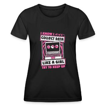 Analyste de données en science des données Girl - T-shirt sport Femme - noir - Devant - AI Model Female 172 light (172cm)