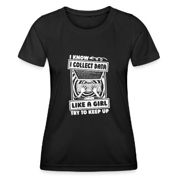 Analyste de données en science des données Girl - T-shirt sport Femme - noir - Devant - AI Model Female 172 light (172cm)