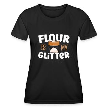 La farine de cuisson est ma boulangerie de paillettes - T-shirt sport Femme - noir - Devant - AI Model Female 172 light (172cm)
