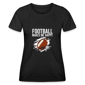 Le football me rend heureux - T-shirt sport Femme - noir - Devant - AI Model Female 172 light (172cm)