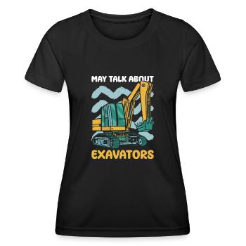 Bagger Schwermaschinenbediener Baggerfahrer Kinder - T-shirt sport Femme - noir - Devant - AI Model Female 172 light (172cm)