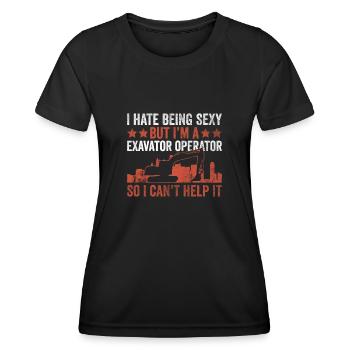 Baggerfahrer Schwermaschinenführer Bagger - T-shirt sport Femme - noir - Devant - AI Model Female 172 light (172cm)