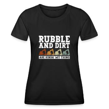 Bagger Sandbagger Baggerfahrer - Frauen Funktions-T-Shirt - Schwarz - Vorne - AI Model Female 172 light (172cm)
