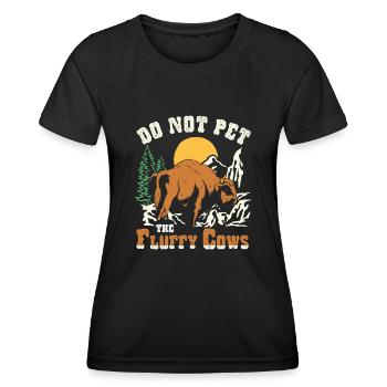 Streicheln Sie nicht die flauschigen Kühe - Frauen Funktions-T-Shirt - Schwarz - Vorne - AI Model Female 172 light (172cm)